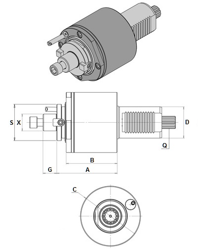 VDI50 DIN5482 AXIAL FACIING MILLING HEAD D= 27 mm