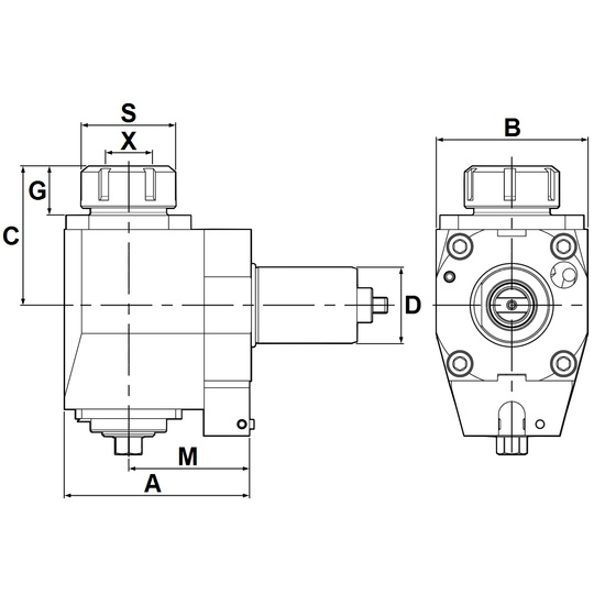 VDI50 DIN1809 RADIAL FRONTSET DRILLING MILLING HEADS RIGHT-HAND