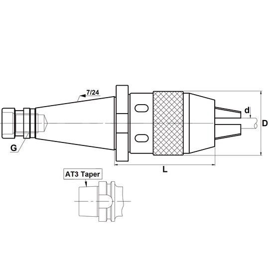 DIN2080-40 KEYLESS DRILL CHUCK OD=36 mm