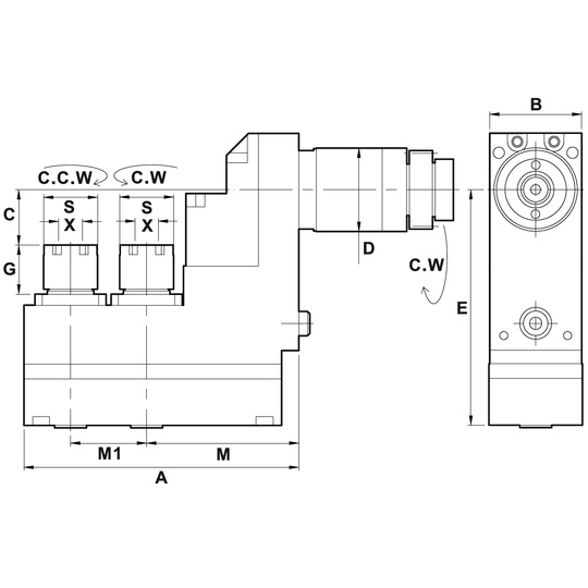 STAR DRILLING MILLING HEAD DOUBLE ER16Mx2 SPUR GEAR for STAR SR20R