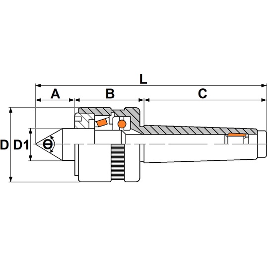 WATER-PROOF ADJUSTABLE LIVE CENTERS NCR-MT TYPE A