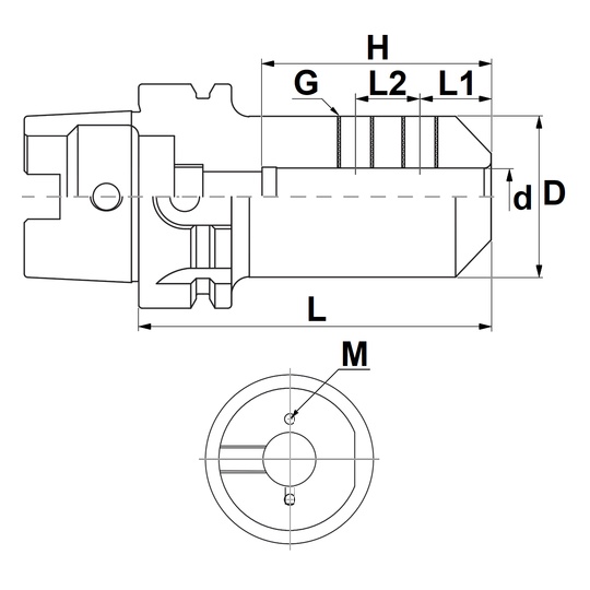 HSK100A SIDE-LOCK END MILL HOLDERS with INNER COOLANT