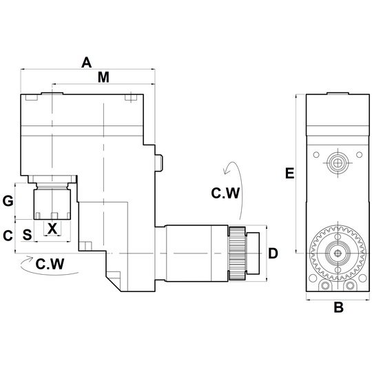 RADIAL DRILLING MILLING HEAD ER16M D=34 mm SPUR GEAR for STAR ECAS20
