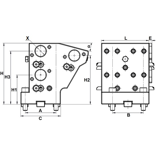 BMT45 BORING BAR HOLDER TRIPLE ID= 20 mm HALF-INDEX