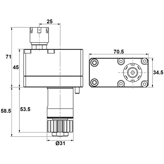 CITIZEN AXIAL OFFSET DRILLING MILLING HEAD ER16M SPUR GEAR